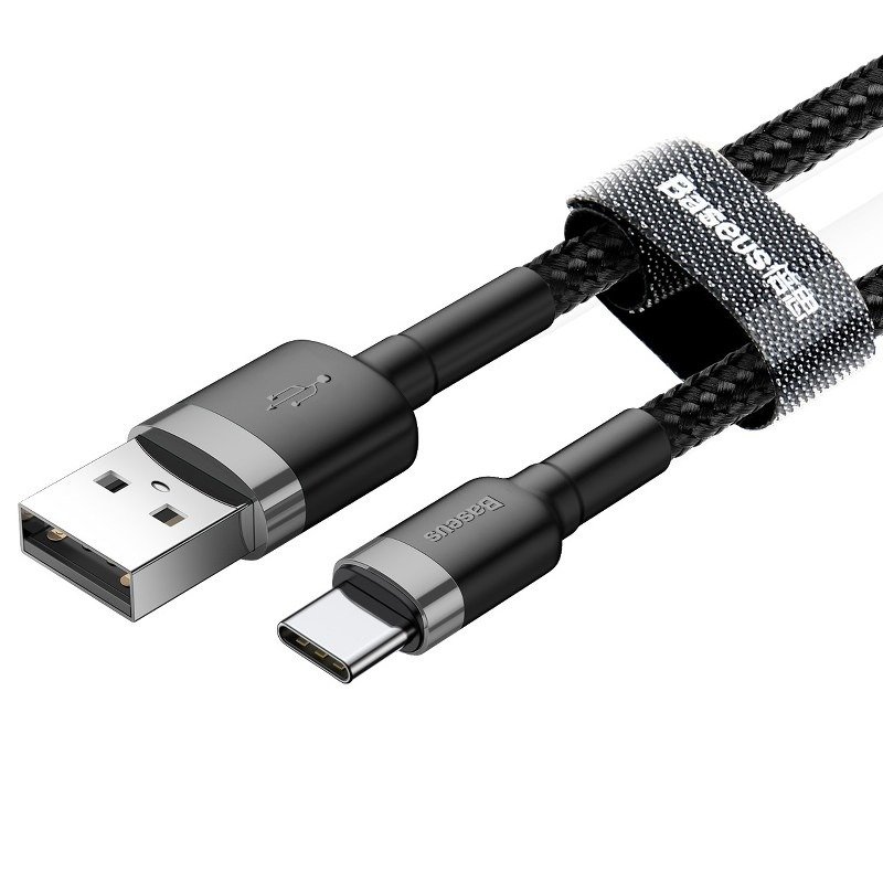 Baseus Cafule USB to USB Type C Data Charging Cable 3A 1m, Gray+Black | Провод для Зарядки... (0)