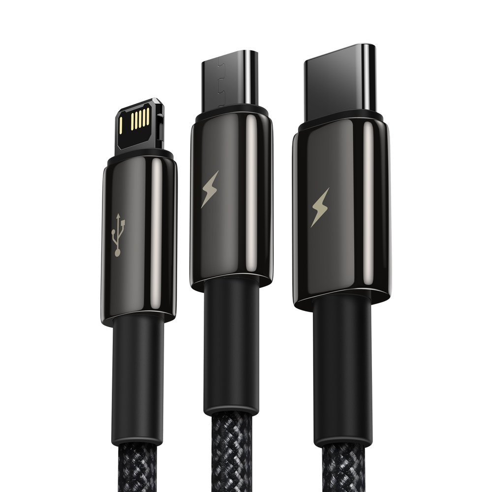 Baseus Tungsten 3in1 Data Charging Cable USB Type C / Apple iPhone Lightning / Micro USB, 3.5A, 1.5m | Провод... (0)