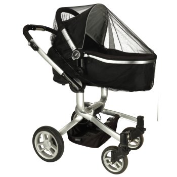 Эластичная Москитная Сетка для Детской Коляски 140 см, Чёрная | Elastic Mosquito Net for Baby Stroller