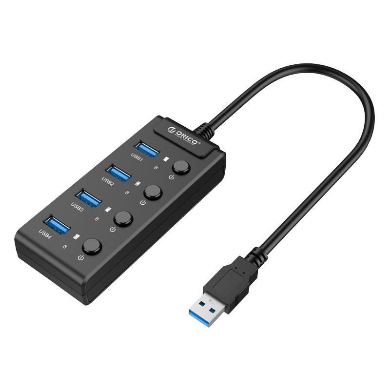 Orico USB 3.0. Hub with switches, 5x USB (black) (1)