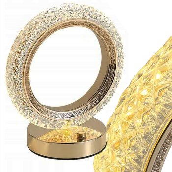 Настольная ночная лампа с LED RGB кристальным кольцом, USB,...