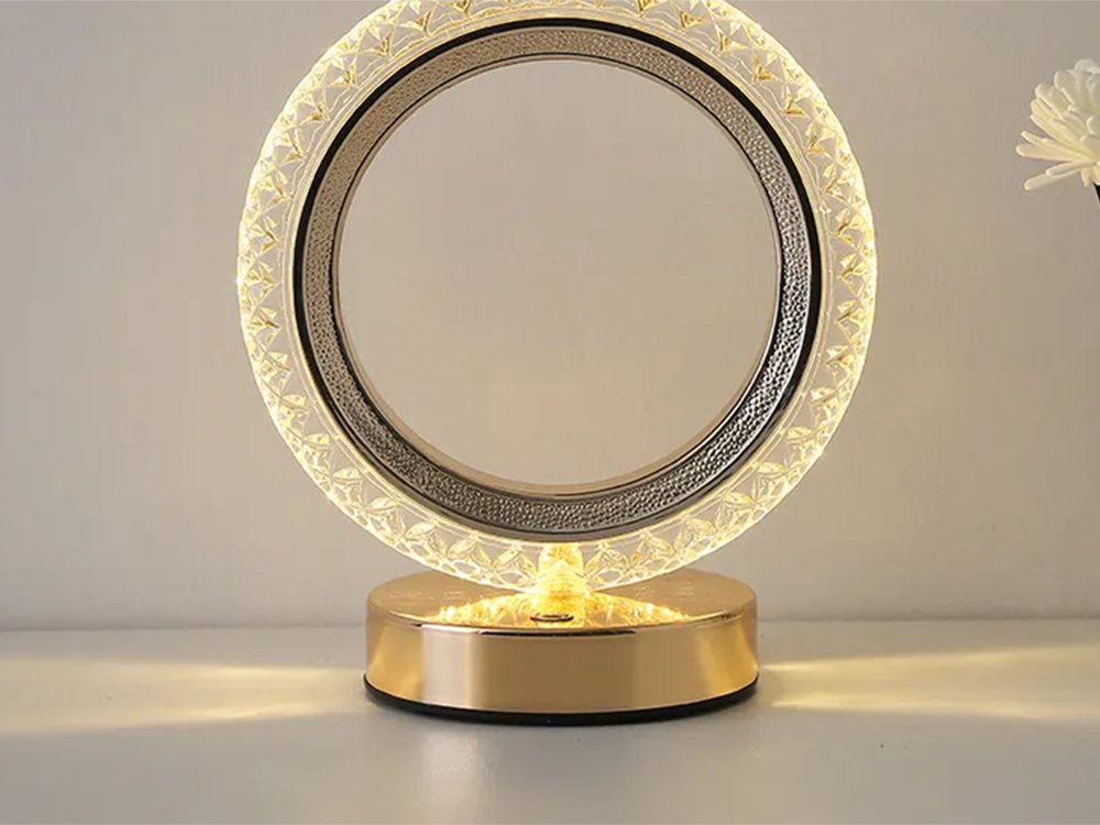 Настольная ночная лампа с LED RGB кристальным кольцом, USB,... (2)