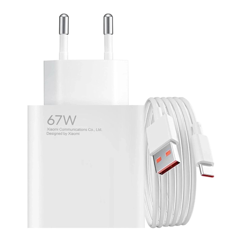 Xiaomi Wall Charger 67W USB + Charging Data Cable ( USB to Type C ), White | Провод для Зарядки +... (1)