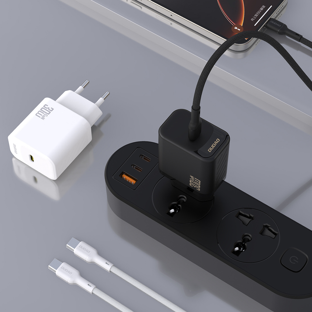 Сетевое зарядное устройство Dudao A27PCEU PD 30W GaN USB-C с кабелем USB‑C –... (1)