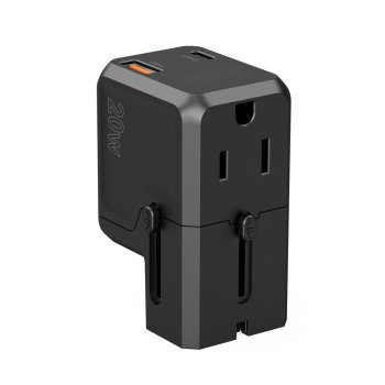 Choetech PD6038 USB-C USB-A PD 20W дорожное зарядное устройство USA EU UK AU - черное