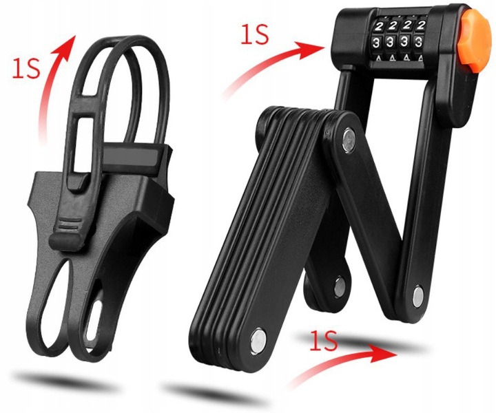 Складной велосипедный кодовый замок | Folding Bicycle Combination Lock (6)