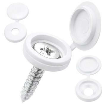 Мебельные заглушки для винтов и шурупов 100 шт, белые