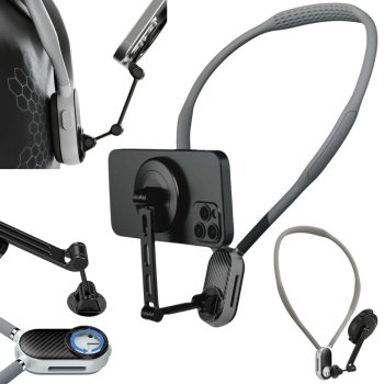 Магнитный держатель для телефона на шею для блогов и стримов,...