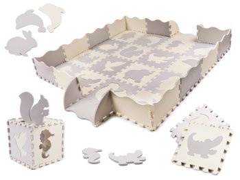 Детский игровой коврик - пазл Животные - 36 шт., 30x30см