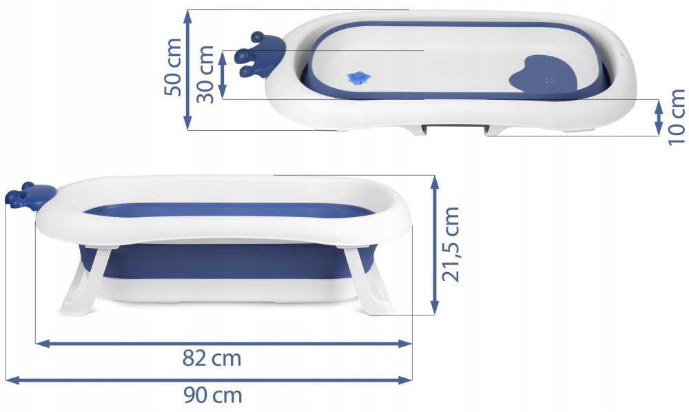 Salokāma bērnu vanniņa ar spilvenu RK-280, Balta / zila | Baby Bathtub (0)