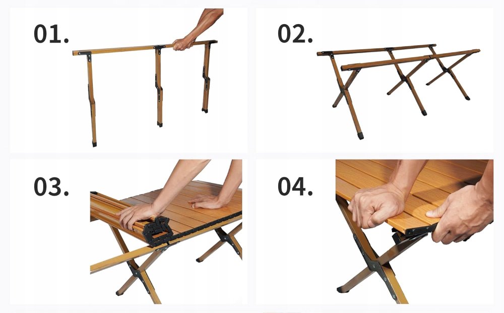 Alumīnija saliekamais piknika tūrisma galds, 120x60cm | Aluminium Picnic Folding Table (2)