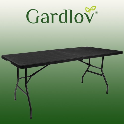 Saliekamais dārza galds 180cm, Melns | Folding Garden Table (3)