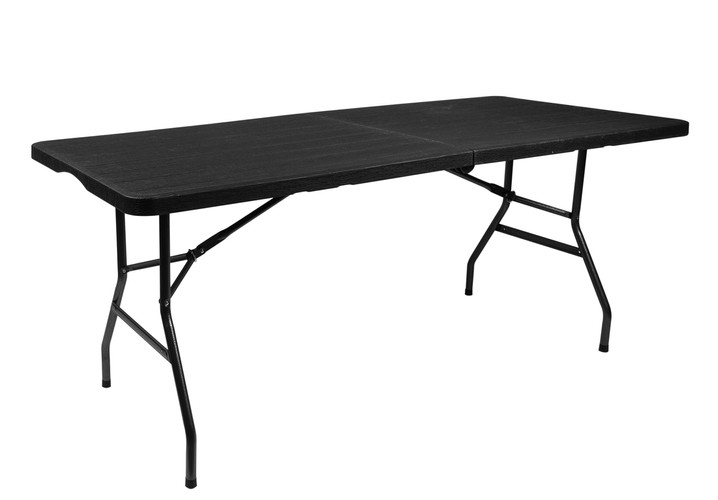 Saliekamais dārza galds 180cm, Melns | Folding Garden Table (7)