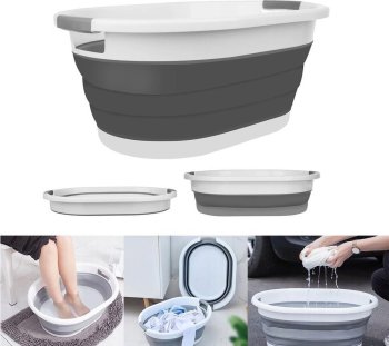 Silikona Saliekamais Veļas Grozs Bērnu Vanna 25L | Silicone Collapsible Laundry Basket Baby Bathtub