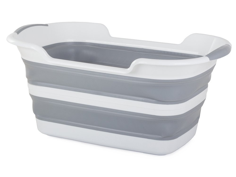 Silikona Saliekamā Bļoda ar Ūdens Noteku | Silicone Folding Bowl with Drain (3)