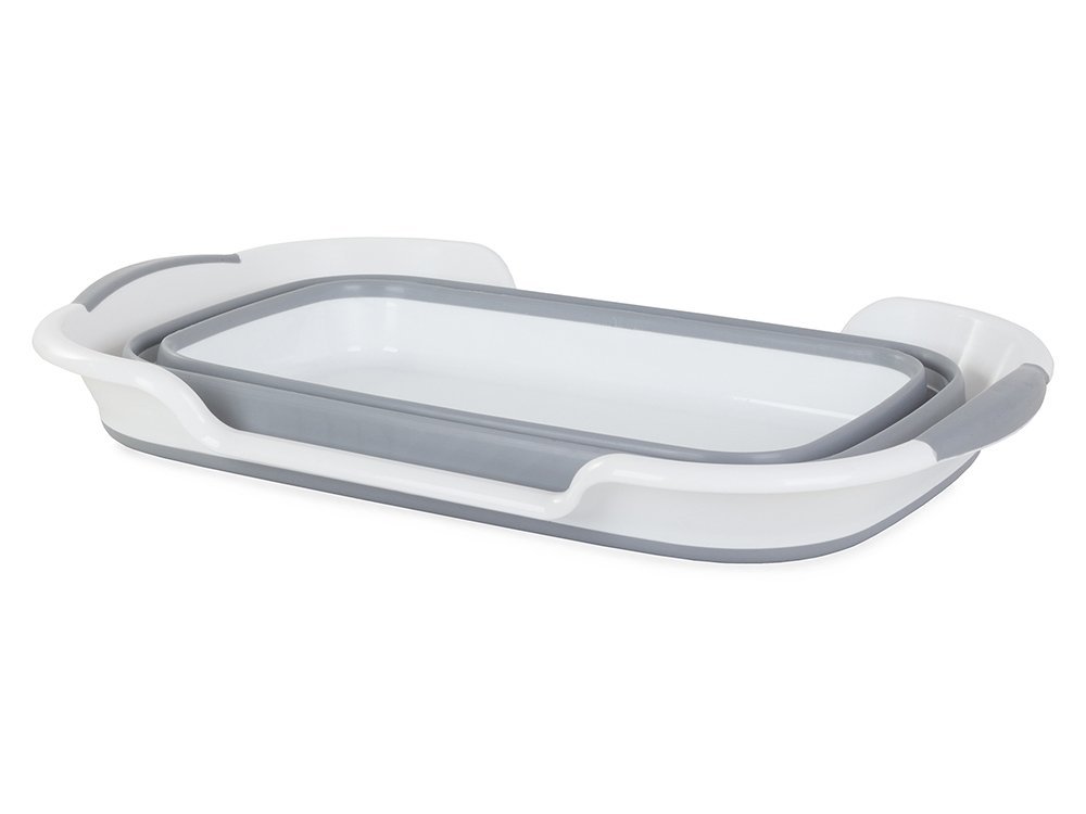 Silikona Saliekamā Bļoda ar Ūdens Noteku | Silicone Folding Bowl with Drain (7)