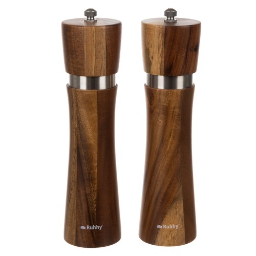 Rokas dzirnaviņu komplekts sāls un pipariem, 2 gab., 60 ml, brūns (2)