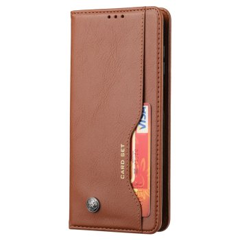 Samsung Galaxy A34 (SM-A346) PU Leather Wallet Book Case Cover, Brown | Telefona Vāciņš Maciņš Apvalks Grāmatiņa