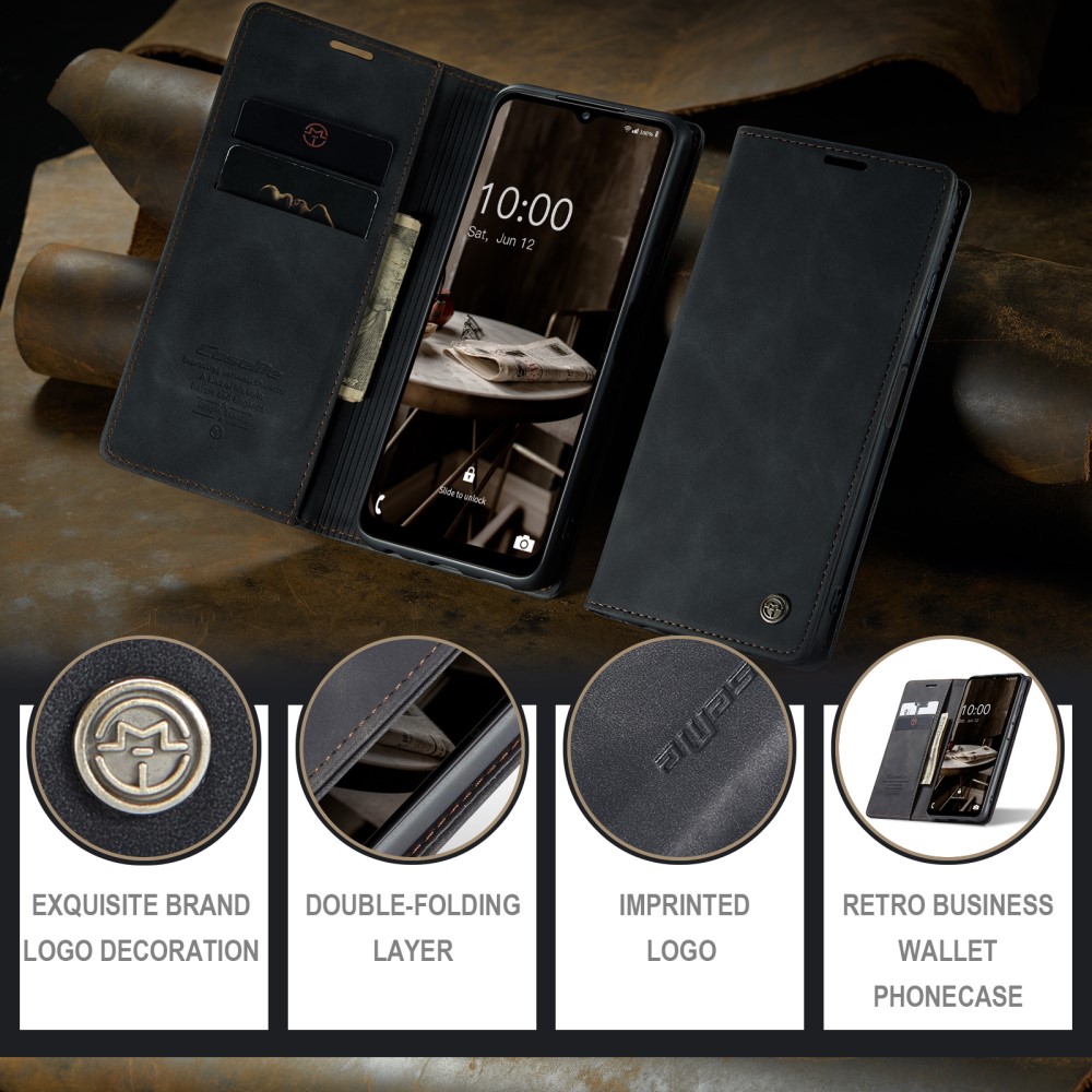 Samsung Galaxy A34 (SM-A346) CASEME Wallet Magnetic Leather Case Cover, Black | Telefona Vāciņš Maciņš Apvalks... (1)