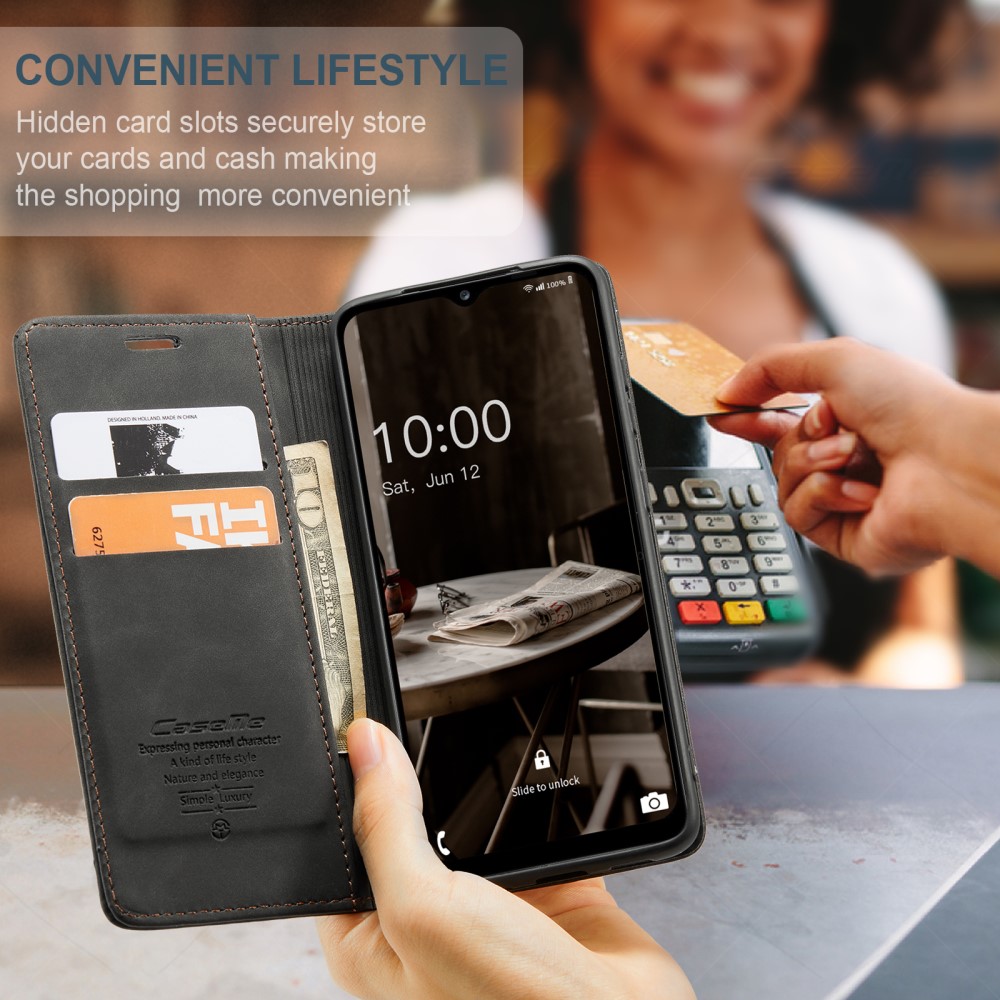 Samsung Galaxy A34 (SM-A346) CASEME Wallet Magnetic Leather Case Cover, Black | Telefona Vāciņš Maciņš Apvalks... (3)