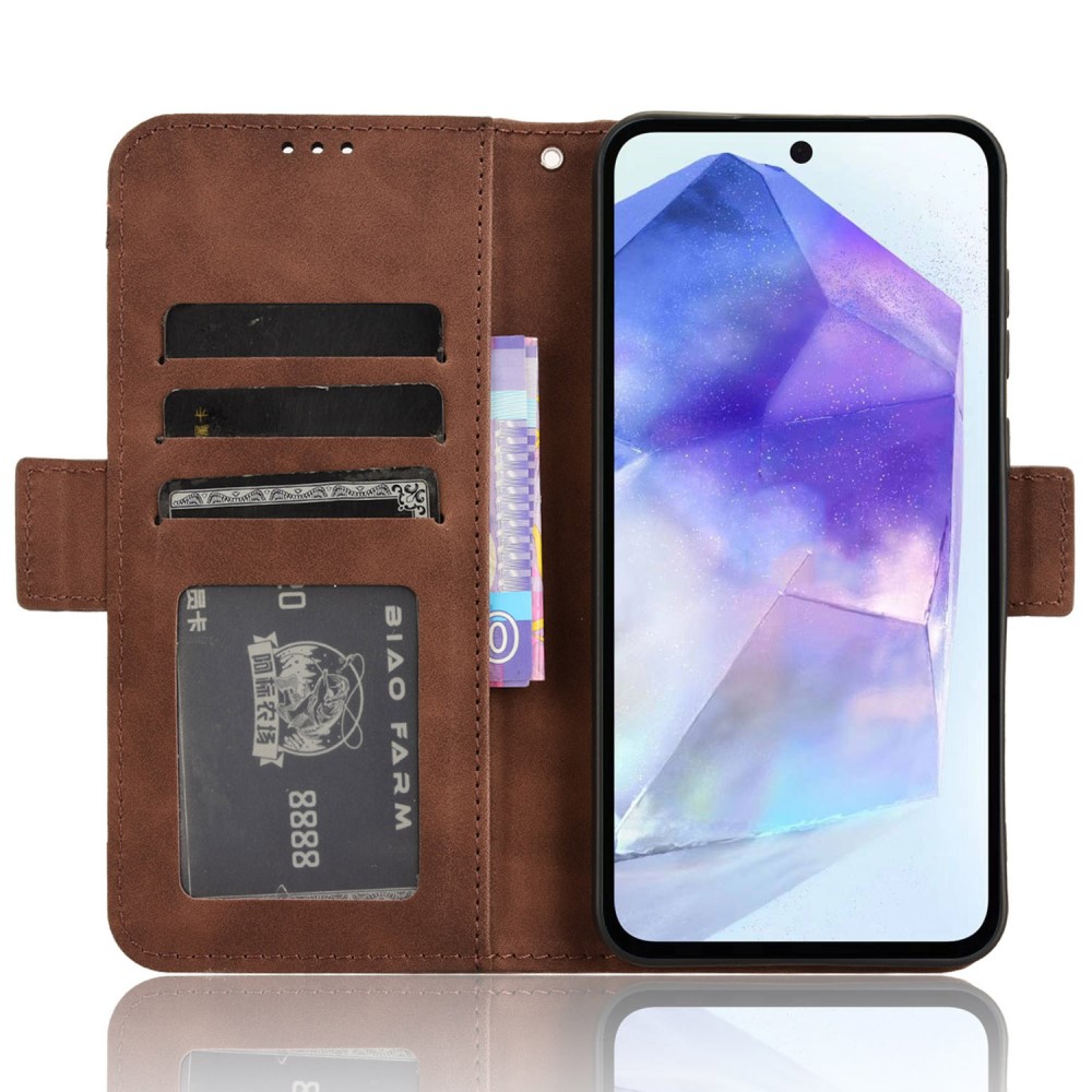Samsung Galaxy A35 ( SM-A356E/DS ) Multiple Card Slots Design Wallet Stand Leather Book Case Cover, Brown | Telefona... (1)