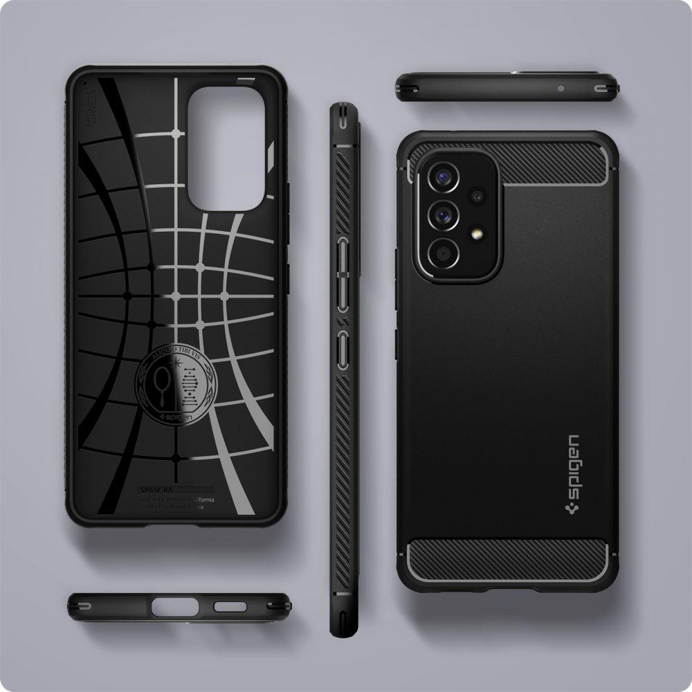 Samsung Galaxy A53 5G (SM-A536) Spigen Rugged Armor Case Cover, Black | Telefona Macņš Vāciņš Apvalks Maks Bampers (1)