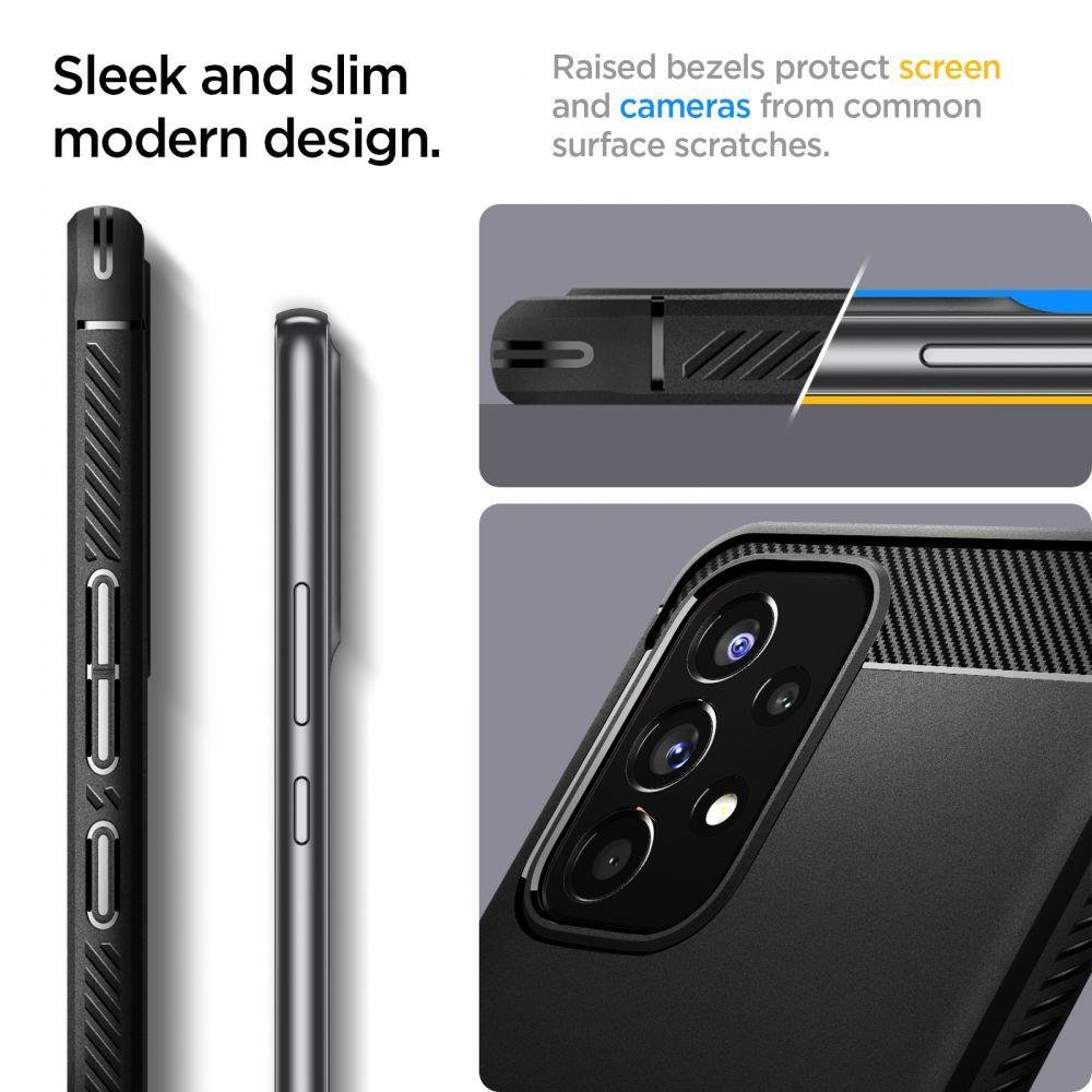 Samsung Galaxy A53 5G (SM-A536) Spigen Rugged Armor Case Cover, Black | Telefona Macņš Vāciņš Apvalks Maks Bampers (2)
