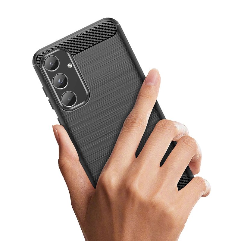 Samsung Galaxy A55 ( SM-A556B/DS ) Carbon Flexible Cover TPU Case, Black | Telefona Maciņš Vāciņš Apvalks Bampers (0)
