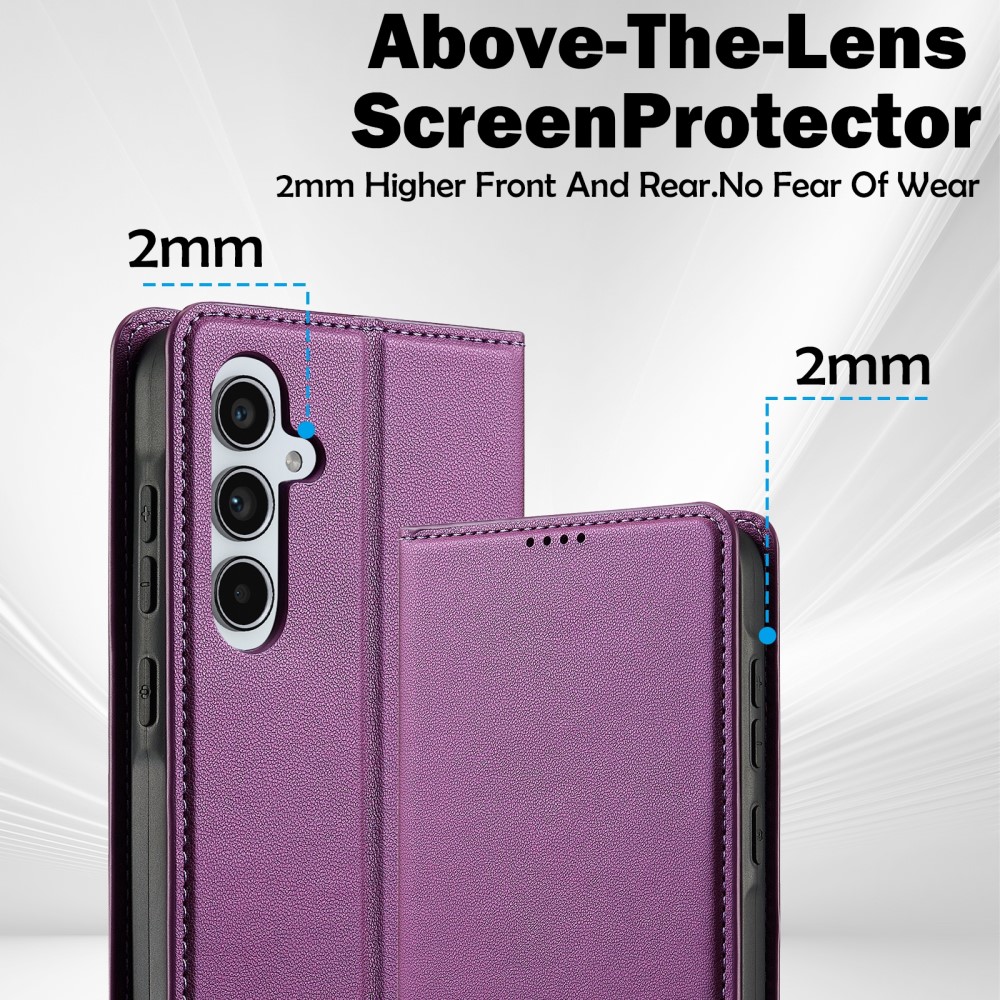 Samsung Galaxy A55 ( SM-A556B/DS ) LC.IMEEKE PU Leather Wallet Protective Book Case Cover, Purple | Telefona Vāciņš... (4)