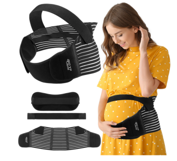 4FIZJO Elastīgā grūtnieču atbalsta josta, pirmsdzemdību balstošā bandāža grūtniecēm, M izmērs | Elastic Maternity Support Belt