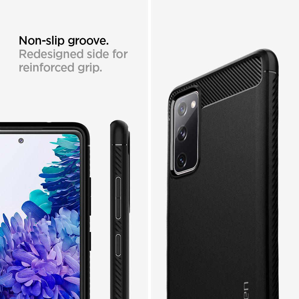 Samsung Galaxy S20 FE / S20 Lite Spigen Rugged Armor Case Cover, Black | Telefona Maciņš Vāks Apvalks Bampers (2)