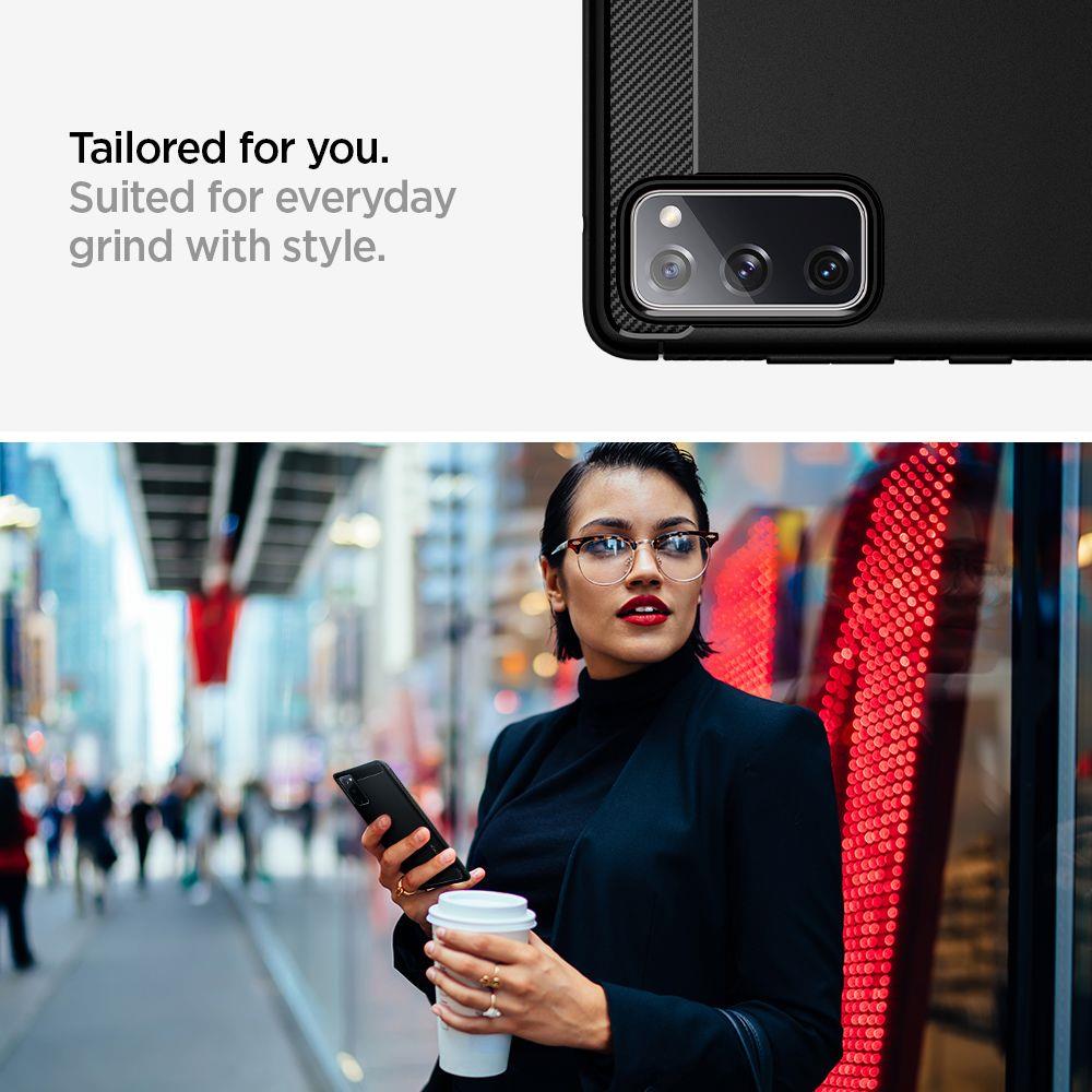 Samsung Galaxy S20 FE / S20 Lite Spigen Rugged Armor Case Cover, Black | Telefona Maciņš Vāks Apvalks Bampers (3)