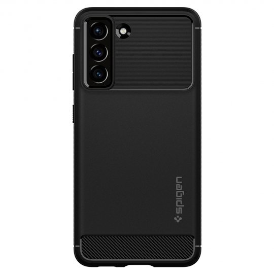 Samsung Galaxy S21 FE 5G (SM-G990B/DS) Spigen Rugged Armor Case Cover, Black | Telefona Maciņš Vāks Apvalks Bampers (3)