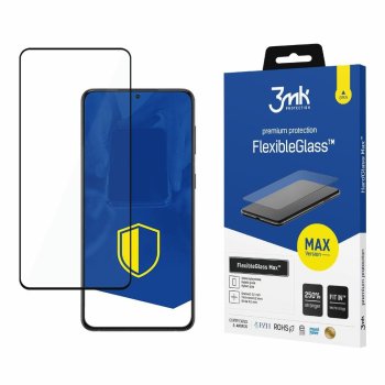 Samsung Galaxy S22+ Plus S906 Black Hibrīda Lokāms Aizsargstikls uz Visu Ekrānu | 3MK Flexible Glass Max Hybrid...