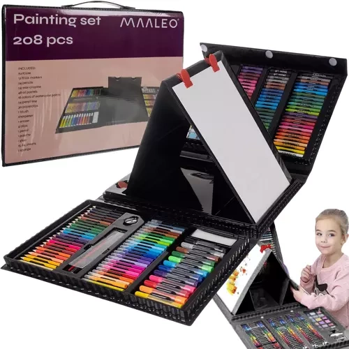 Gleznošanas komplekts čemodānā - 208 gabali | Painting kit in a suitcase pieces