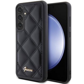 Guess GUHCS23FEPSQSQSK S23 FE S711 melns/melns cietais futrālis ar stepētu metāla logotipu | black/black hardcase...