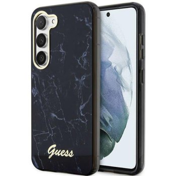 Guess Marble Collection aizsargvāciņš Samsung Galaxy S23+ S916 Melns