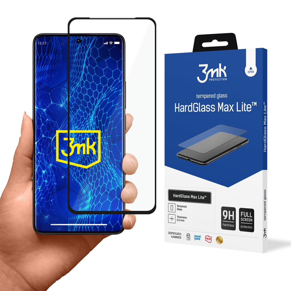 Redmi Note 13 Pro+ - 3mk HardGlass Max Lite Black |