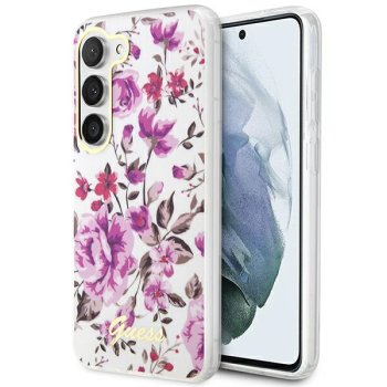 Samsung Galaxy S23 (SM-S911) Guess Flower Collection Case Cover (GUHCS23SHCFWST), White | Telefona Maciņš Vāks...