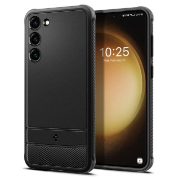 Samsung Galaxy S23 (SM-S911) Spigen Rugged Armor Case Cover, Black | Telefona Maciņš Vāks Apvalks Bampers
