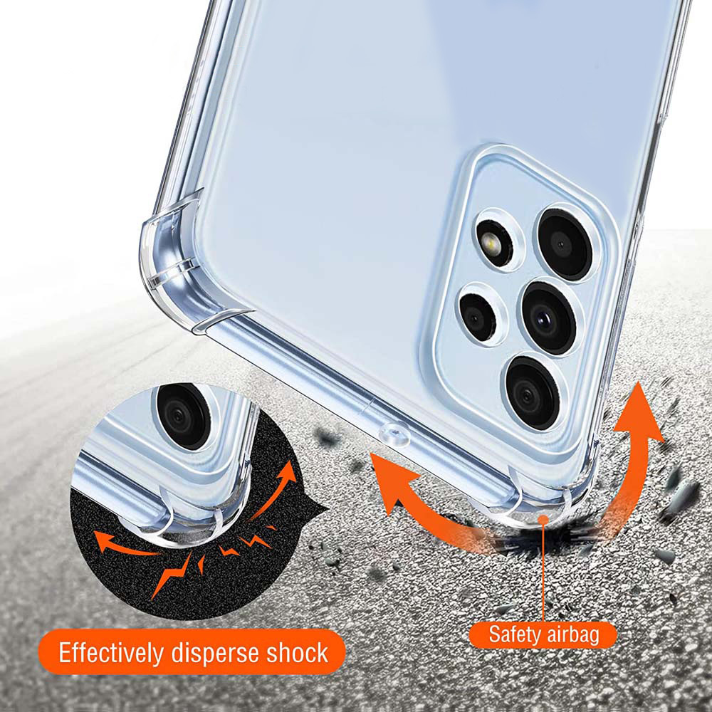 Samsung Galaxy S23 (SM-S911) Anti-slip 4 Corners Shockproof Cover Case, Transparent | Telefona Vāciņš Maciņš... (0)