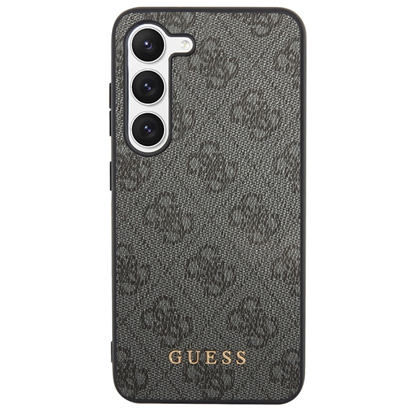 Samsung Galaxy S23 (SM-S911) Guess 4G Metal Gold Logo Case Cover (GUHCS23SG4GFGR), Grey | Telefona Maciņš Vāks... (1)