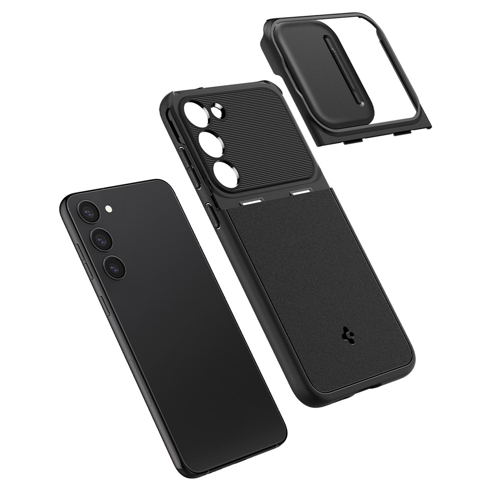 Samsung Galaxy S23 (SM-S911) Spigen Optik Armor Case Cover, Black | Telefona Maciņš Vāks Apvalks Bampers (1)