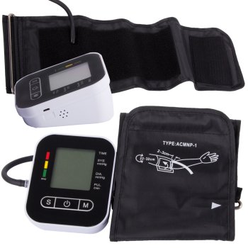 Automātiskais Elektroniskais Asinsspiediena Mērītājs uz Augšdelma ar LCD Displeju un Aritmijas Noteikšanas Funkciju | Automatic Electronic Upper Arm Blood Pressure Monitor