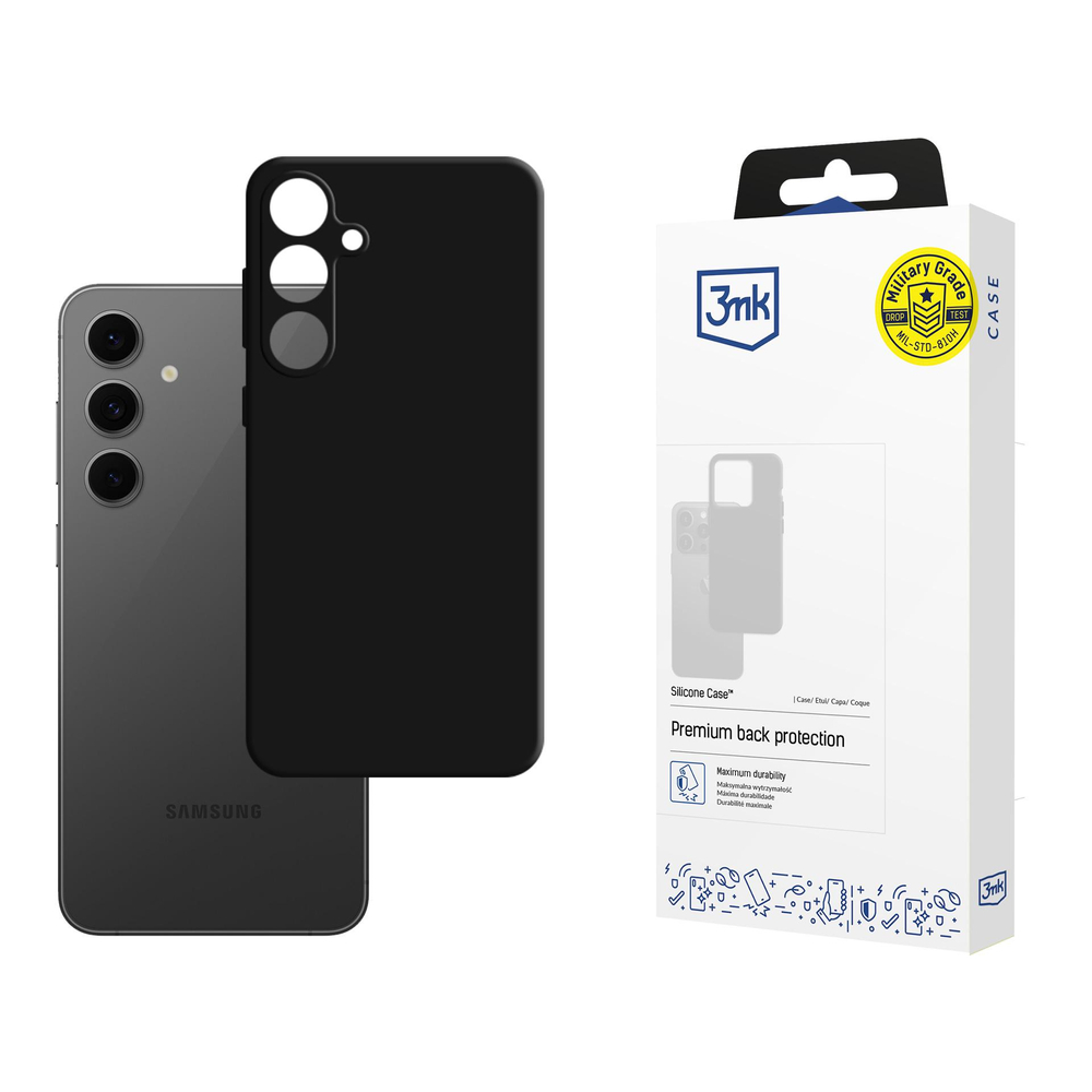3mk silikona telefona vāciņš Samsung Galaxy S24 FE - Melns | Silicone Case for Black