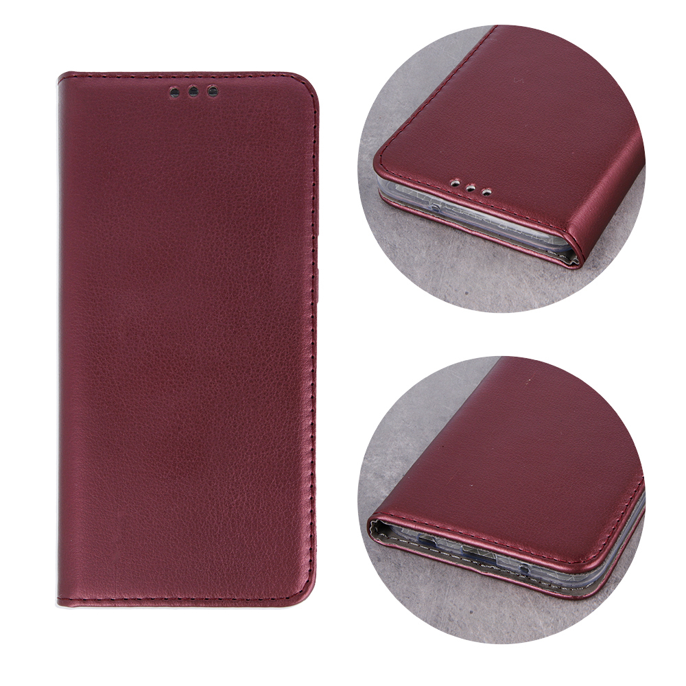 Samsung Galaxy S24 (SM-S921) Smart Magnetic Leather Case Cover Stand, Burgundy | Telefona Vāciņš Maciņš Apvalks... (1)