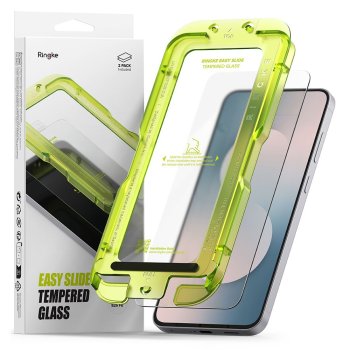 Ringke Easy Slide Glass aizsargstikls (2 gab.) Samsung Galaxy S25 telefonam