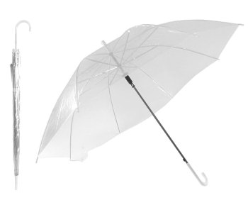 Caurspīdīgs balts lietussargs | Transparent white umbrella