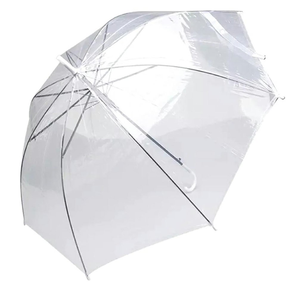 Caurspīdīgs balts lietussargs | Transparent white umbrella (1)