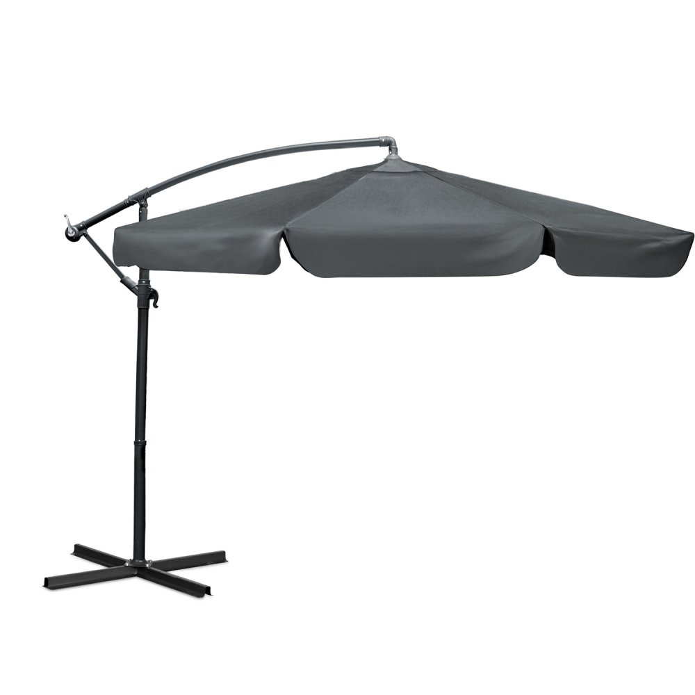 Plonos Saliekams Dārza Saulessargs, Lietussargs, 350 cm, Melns (1)